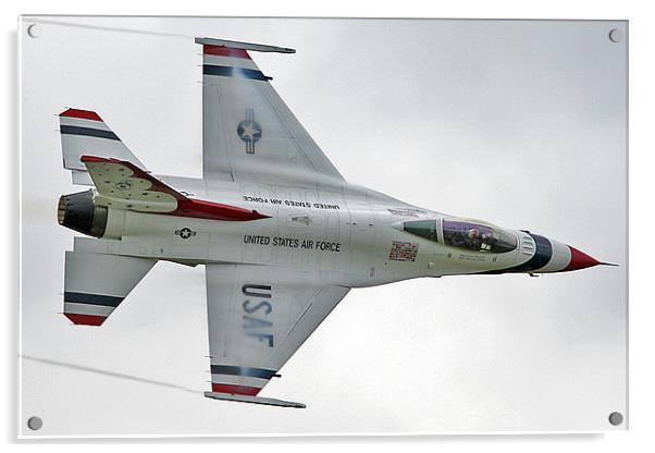 Thunderbirds F-16 topside pass Acrylic by Rachel & Martin Pics