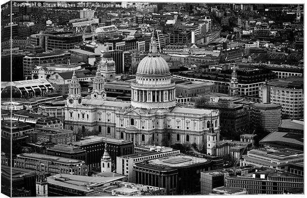 St Pauls cathedral black and white Canvas Print by Steve Hughes