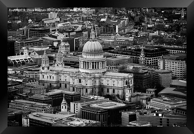 St Pauls cathedral black and white Framed Print by Steve Hughes