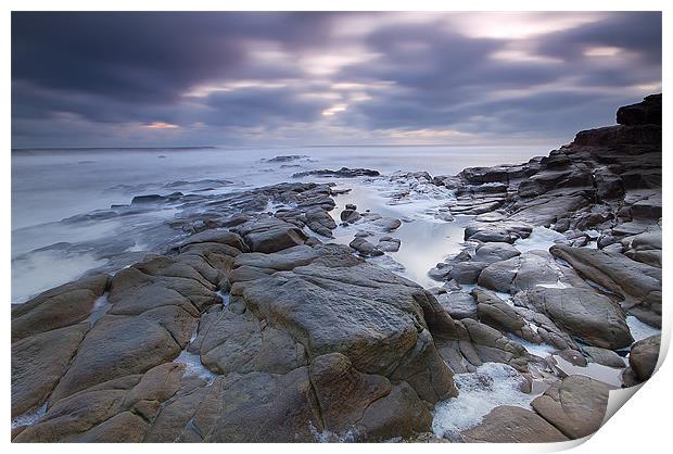 Cresswell Rocks Print by Neil Coleran