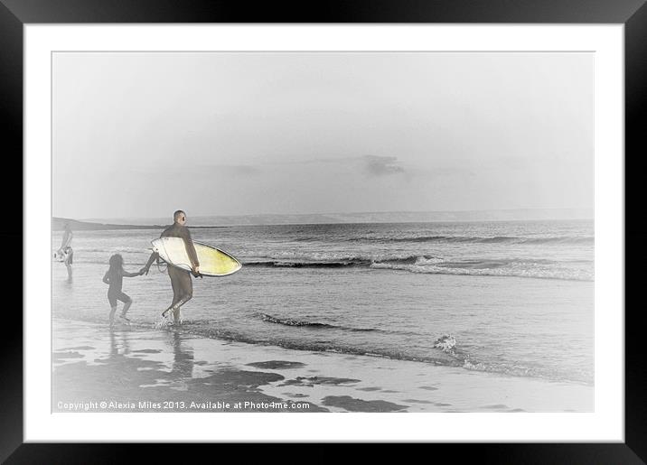 Surfing Framed Mounted Print by Alexia Miles