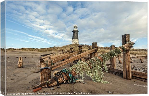 Lighthouse and Nets Canvas Print by mhfore Photography