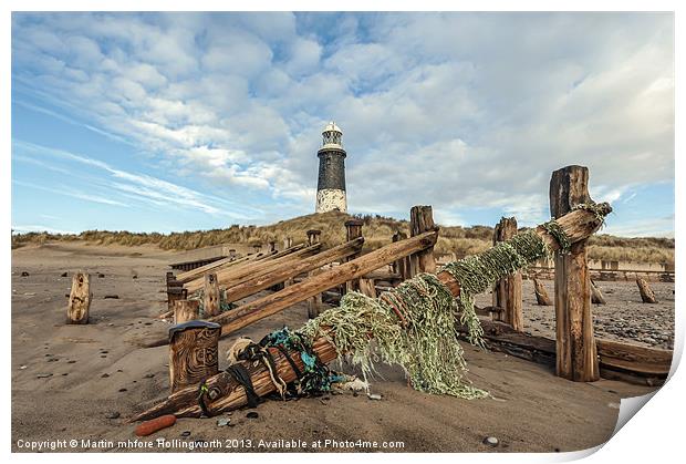 Lighthouse and Nets Print by mhfore Photography