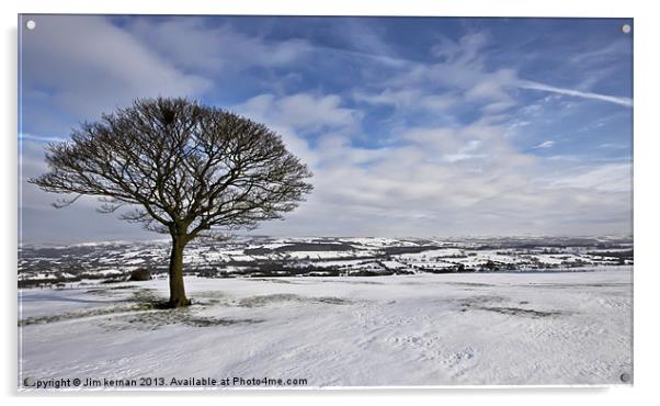 A Snowy  Biddulph Moor. Acrylic by Jim kernan