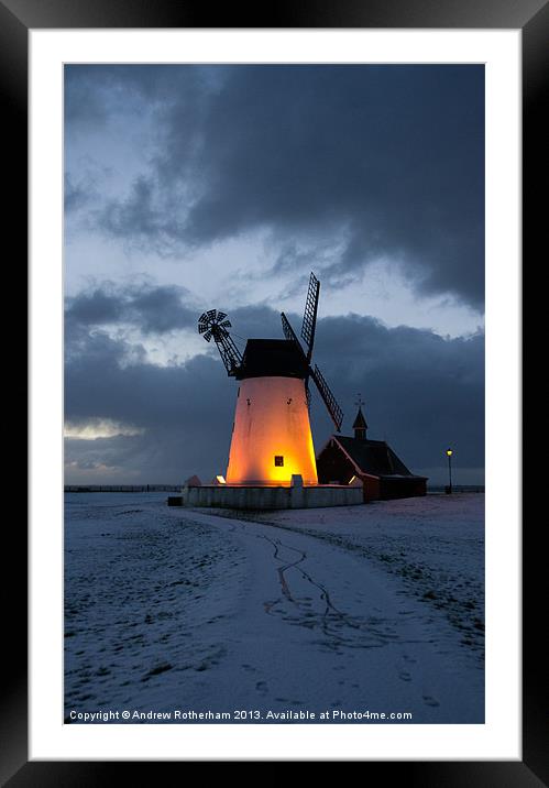 Snowy Lytham Morning Framed Mounted Print by Andrew Rotherham
