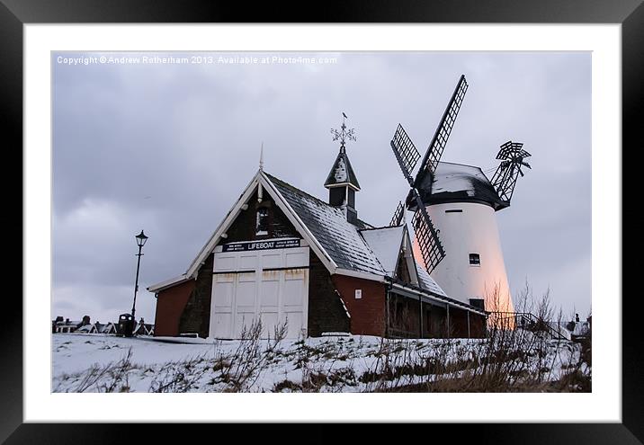 Windmill in the Snow Framed Mounted Print by Andrew Rotherham