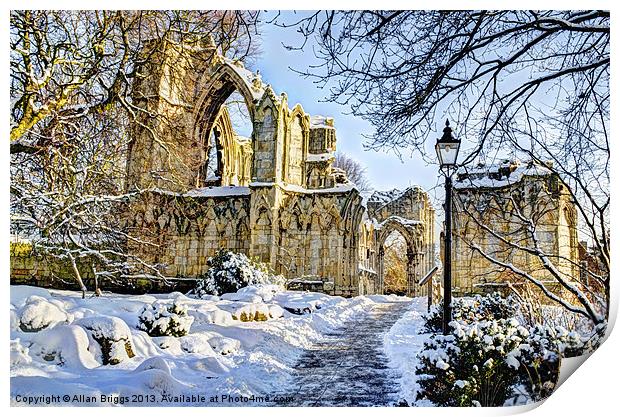 St Marys Abbey York Print by Allan Briggs