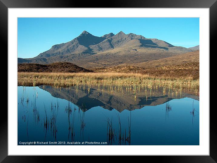 Black Cuillin reflection Framed Mounted Print by Richard Smith