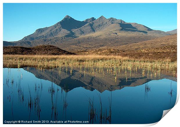 Black Cuillin reflection Print by Richard Smith