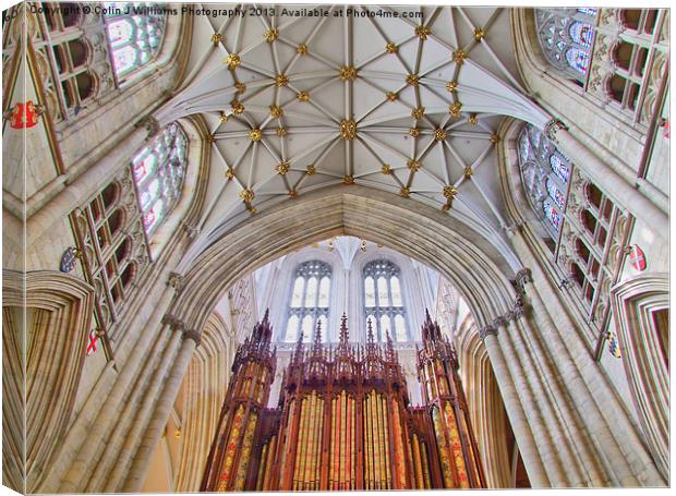 The Organ - York Minster Canvas Print by Colin Williams Photography