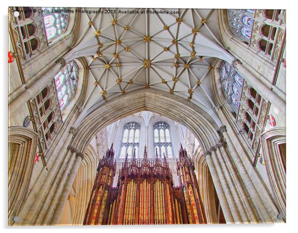 The Organ - York Minster Acrylic by Colin Williams Photography