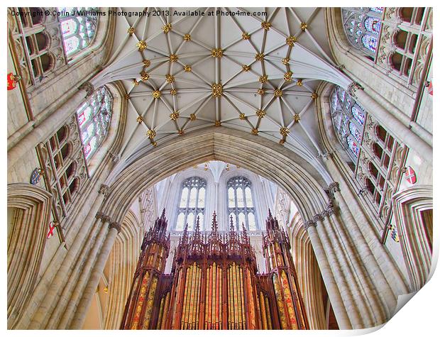 The Organ - York Minster Print by Colin Williams Photography