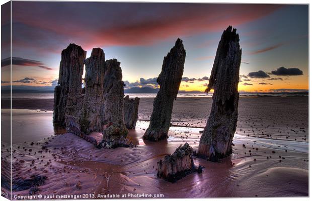 North Beach Sunset Canvas Print by Paul Messenger