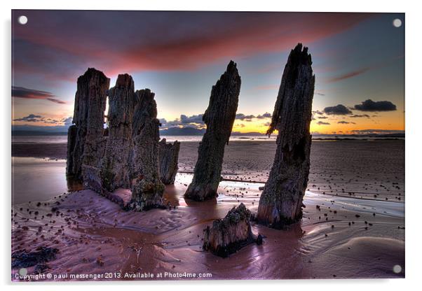 North Beach Sunset Acrylic by Paul Messenger