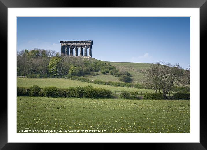 The Monument on the Hill Framed Mounted Print by George Davidson