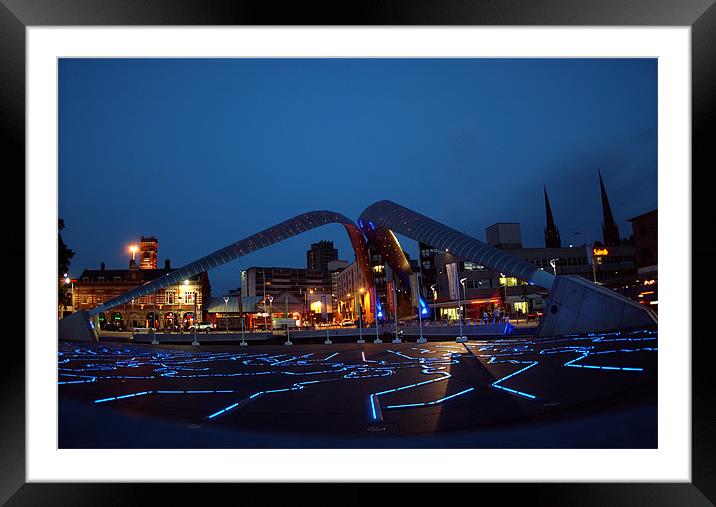 City Centre Tron Framed Mounted Print by Ian Young