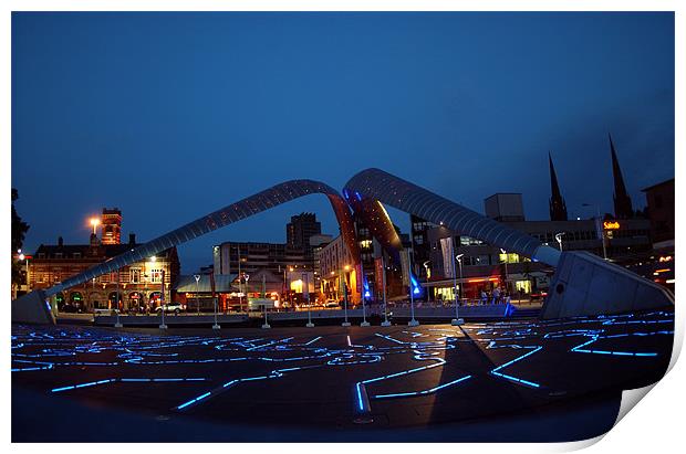 City Centre Tron Print by Ian Young