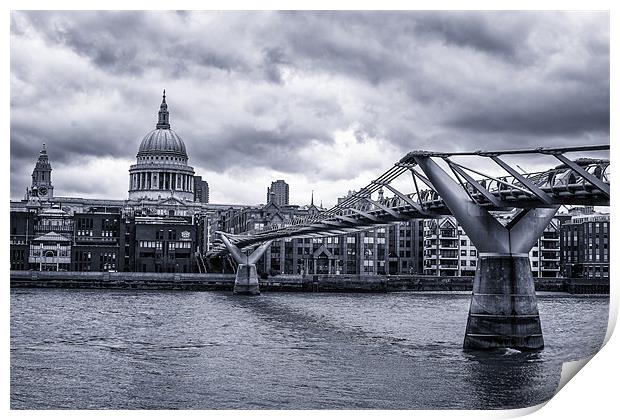 The Bridge to St. Pauls Cathedral Print by Junwei Chu