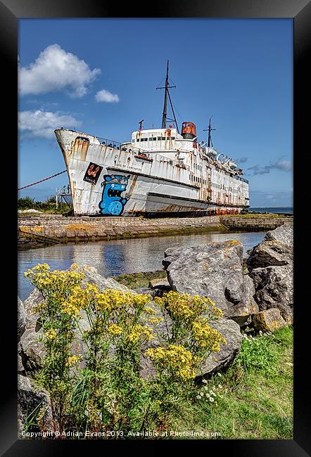 Rusty Ship Framed Print by Adrian Evans
