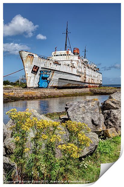 Rusty Ship Print by Adrian Evans