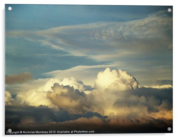 The clouds have depth Acrylic by Nicholas Mendoza