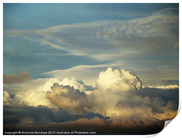 The clouds have depth Print by Nicholas Mendoza