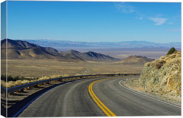 Highway 844, Nevada Canvas Print by Claudio Del Luongo