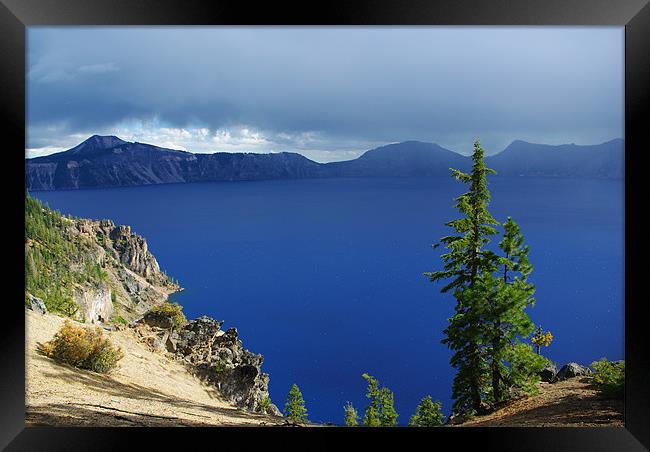 Crater Lake impression, Oregon Framed Print by Claudio Del Luongo