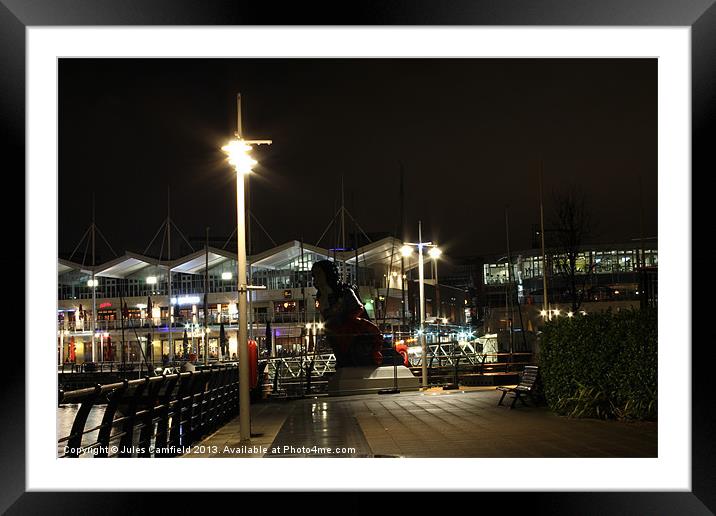 Gunwharf Quay At Night Framed Mounted Print by Jules Camfield