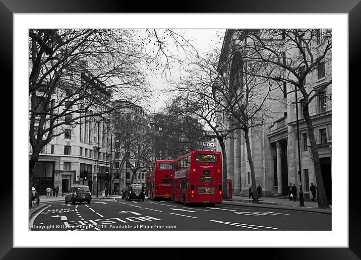 Red London Buses Framed Mounted Print by David Pringle