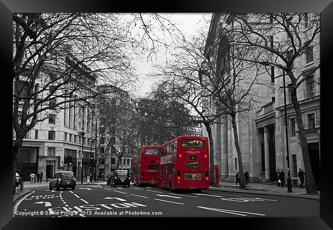 Red London Buses Framed Print by David Pringle
