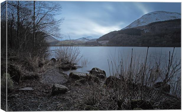 Steely Grey Loweswater Canvas Print by Cheryl Quine