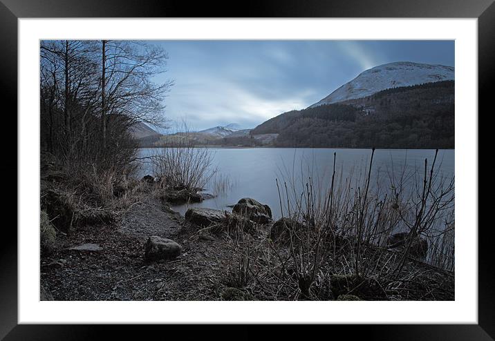 Steely Grey Loweswater Framed Mounted Print by Cheryl Quine