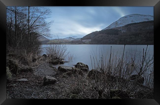 Steely Grey Loweswater Framed Print by Cheryl Quine