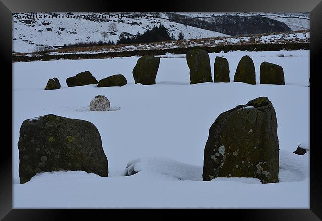 Swinside Stone Circle (Winter) Framed Print by Paul Leviston