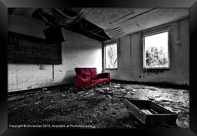 The Red Sofa Framed Print by Jim kernan