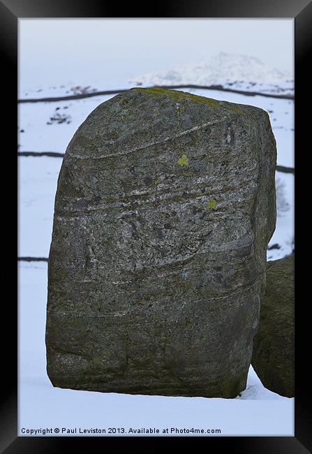 Lone Stone (Winter) Framed Print by Paul Leviston