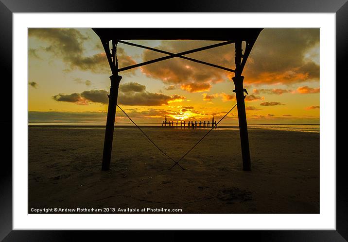 Pier Sunset Framed Mounted Print by Andrew Rotherham