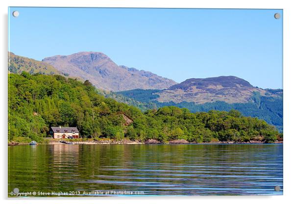 Loch Lomond Scotland Acrylic by Steve Hughes
