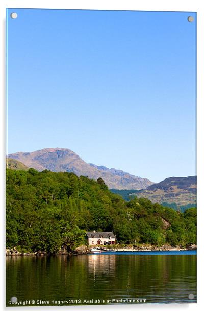 Looking across Loch Lomond Acrylic by Steve Hughes