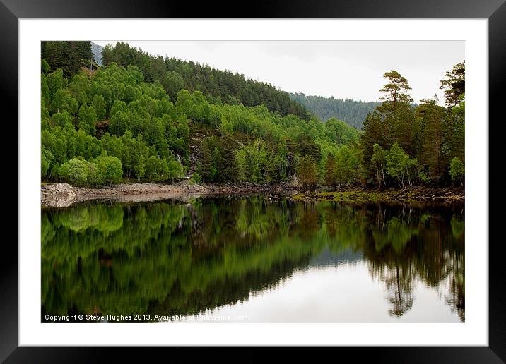 Tree lined Scottish Loch Framed Mounted Print by Steve Hughes