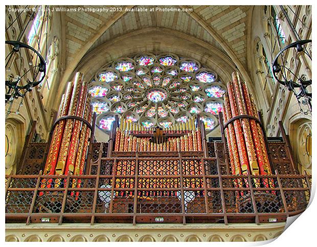 The Organ - Arundel Cathederal Print by Colin Williams Photography