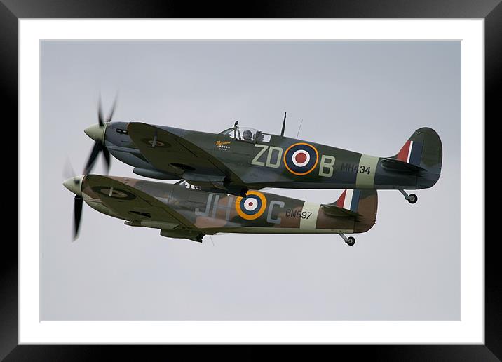 Spitfire Pair Framed Mounted Print by Rachel & Martin Pics