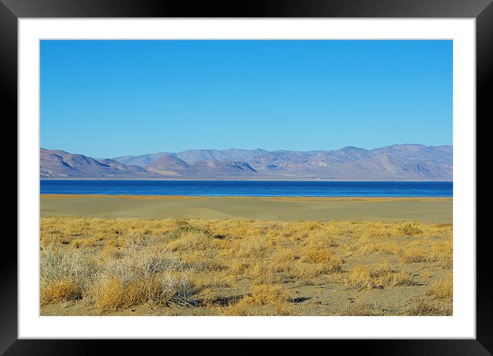 Blue Pyramid Lake, Nevada Framed Mounted Print by Claudio Del Luongo