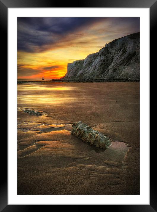 Sunset at the Lighthouse Framed Mounted Print by Michael Baldwin