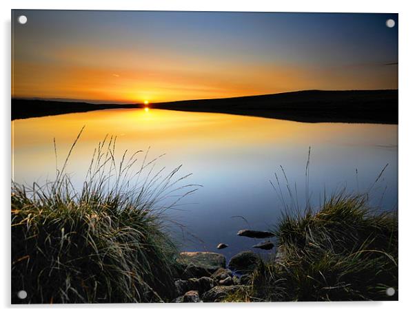 Sunset at the tarn Acrylic by Robert Fielding