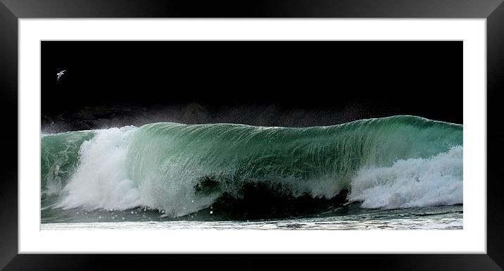 Wave Framed Mounted Print by barbara walsh