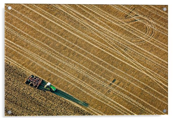 Ploughing the Land Acrylic by Mark Llewellyn