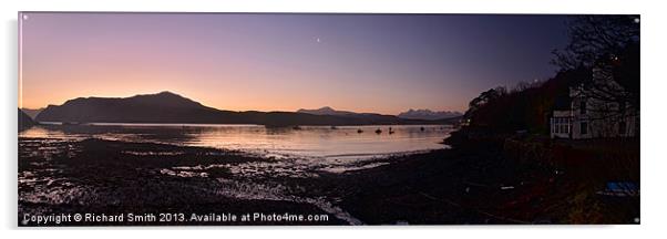 First light over Loch Portree Acrylic by Richard Smith