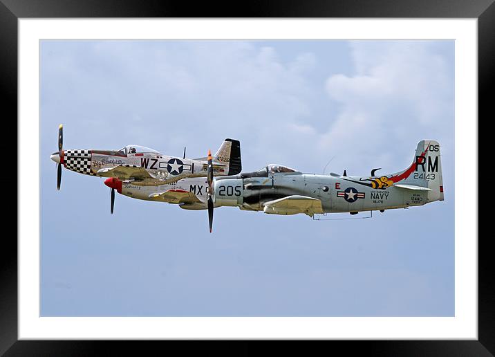 Mustangs and skyraider Framed Mounted Print by Rachel & Martin Pics